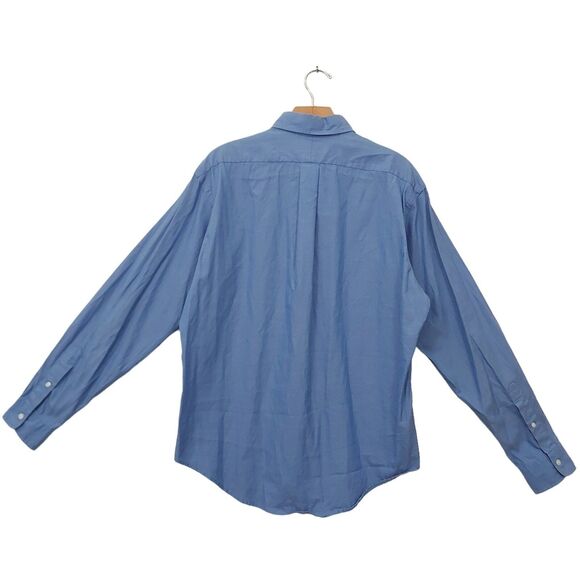 Ralph Lauren Yarmouth Shirt Mens 35 15.5 Blue Cotton Long Sleeve Logo Button Up - Picture 2 of 12